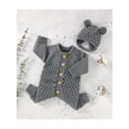 thumbnail image 4 of Cenuakty Infant Baby 2PCS Winter Outfits, Long Sleeve Solid Color Knitted Romper + Bear Hat Set, 4 of 9