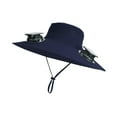 thumbnail image 3 of Sombrero para el sol con abanicos multifuncional para senderismo, camping, ciclismo, pesca y mochilerismo. Azul, 3 of 9