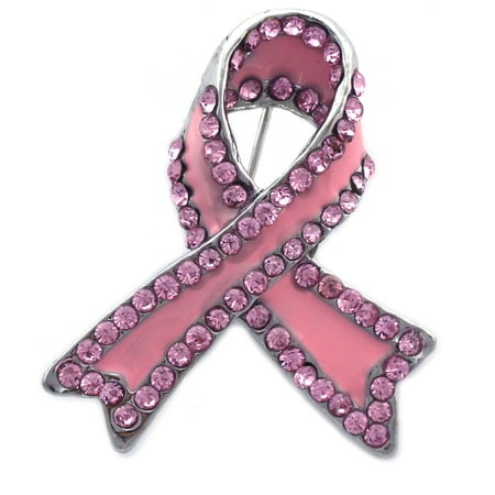 Breast Cancer Brooch Pin cocojewelry Breast Cancer Awareness Support Pink Ribbon Brooch Pin Women Fashion Jewelry ()