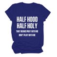 thumbnail image 1 of Cathalem Women's Tshirts 2024 Summer Slim Fit Ribbed Knit Basic Tee Tops,Blue L, 1 of 2