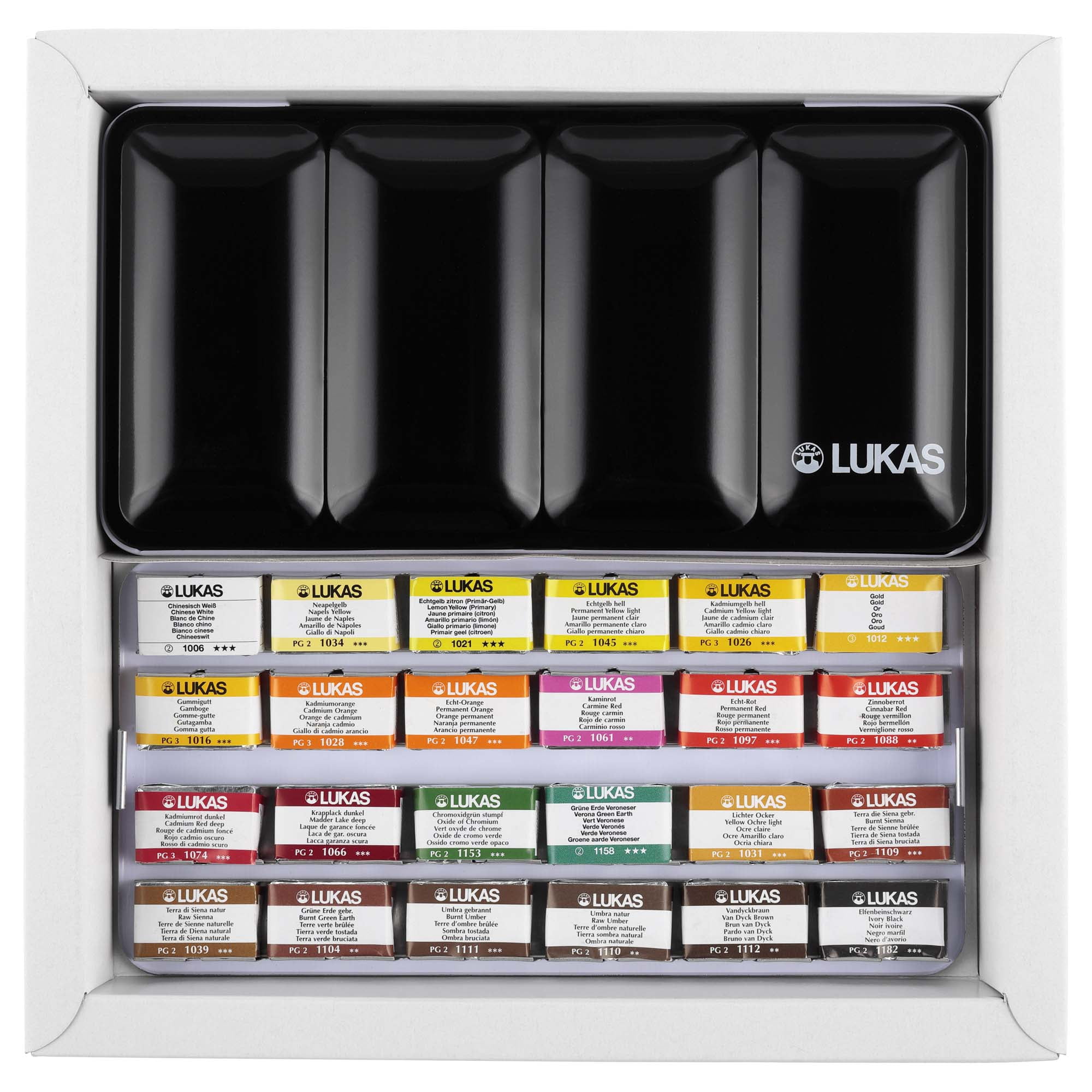 Lukas 1862 Aquarell Artists' Watercolor Paint Set of 24 -Whole Pans -Autumn Set -Vibrant Professional Grade Watercolor Paint -Easy-to-Wet -Intense Color, Long-Lasting -For Professional Watercolorists