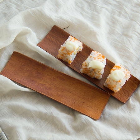 

Farfi Wooden Oblong Dumplings Sushi Serving Tray Salad Bread Plate for Home Kitchen