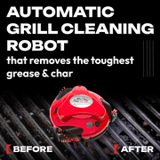 Grillbot Automatic Grill Cleaning Robot with 3 Powerful Nylon Grill Brushes and Carry Case (Red)