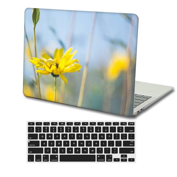KSK KAISHEK Hard Protective Shell Case Cover Only for MacBook Pro 15" 2019 - 2016 A1990&A1707 + Black Keyboard Cover, Flower 1014