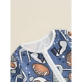 thumbnail image 6 of Suealasg Baby Girl Boy Pajamas Jumpsuits Long Sleeve Round Neck Football Print Zip Up One-Piece Pajamas Infant Footie Pjs Newborn Rompers Sleepwear, 6 of 7