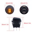thumbnail image 3 of GFDYREE 4Pcs 12V 20A Waterproof Round Rocker Switch ON/Off 3 Pins 2 Position SPST (4 Colors) LED Light Toggle Switch KCD1-8-101NW-4C, 3 of 6