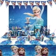 thumbnail image 5 of Decoraciones para fiestas de cumpleaños de Disney Frozen, vajilla, vasos de papel, platos y globos de color rosa y azul de la princesa Elsa para bebés y niños, 5 of 5