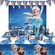 thumbnail image 5 of Decoraciones para fiestas de cumpleaños de Disney Frozen, vajilla, vasos de papel, platos y globos de color rosa y azul de la princesa Elsa para bebés y niños, 5 of 5