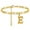 E, variant on Boho Initial Anklet Gold Plated Hexagon Letter Charm Adjustable Foot Chain Jewelry for Women