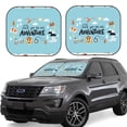 thumbnail image 6 of Kdxio Let'S Go On An Adventure Print 2-Piece Sun Shade Front Windshield - Foldable Car Front Window Sunshades For Most Sedans Suv Truck, 6 of 6