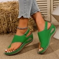 thumbnail image 3 of Modisza Women's Wedge Sandals with Arch Support Platform Summer Toe Ring Slip on Flip Flops Comfortable Wide Width Slide Shoes Green 9.5, 3 of 6