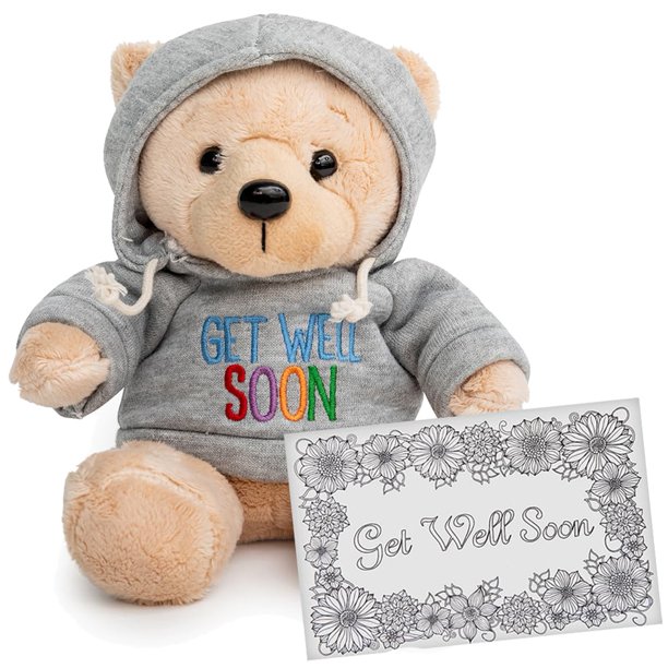 Osito de peluche Ganz Get Well con sudadera con capucha de 23 cm