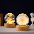 thumbnail image 3 of TRIPRO 2.4 inch Dandelion Crystal Glass Ball Night Light Decor Lamp with Woodern Base,Decorations Gifts for Men,Women,Kids,Boys,Girls,Teens, 3 of 5
