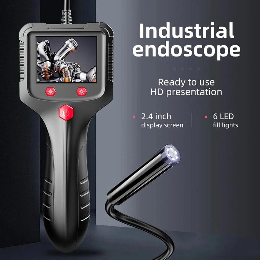 Handheld 1080P HD Industrial Endoscope Borescope Inspection Camera with 8mm Probe, LED Light & LCD Screen for Auto, Pipe, Wall & Home Inspection