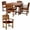 Red, variant on All Things Cedar TD72-20-W 5-Piece Teak Extension Patio Table Arm Chair Set | White Cushions - 50L x 50W x 29H