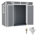 thumbnail image 2 of Outsunny 8' x 4' Resin Outdoor Storage Shed, Plastic Shed with Floor, Window, Lockable Doors and Vents, Gray, 2 of 9