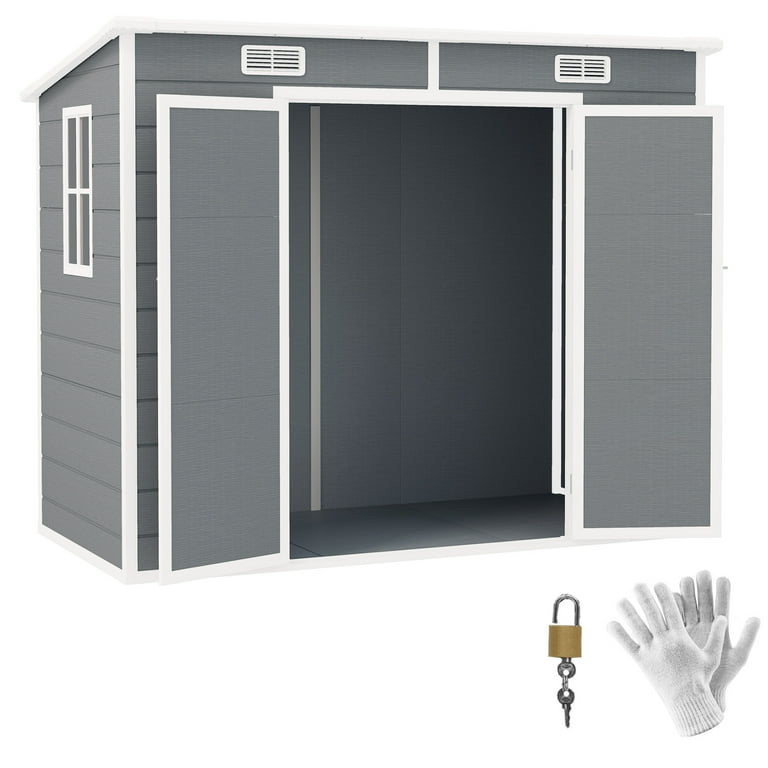 Outsunny 8' x 4' Resin Outdoor Storage Shed, Plastic Shed