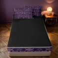 thumbnail image 4 of Homewish Bohemian Sun Moon Zipper Full Size Comforter Sets with Fitted Sheet and 2 Pillowcases, Baroque Damask Zipper Bedding Set, Black Purple Aztec Decor, Black Reversible, 4 of 7
