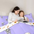 thumbnail image 4 of Feelyou Kawaii Skeleton Twin Bedding, Cute Gothic Cartoon Bedding Comforter Set, Lavender, Halloween Reversible, 7-Piece, 4 of 7