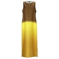 thumbnail image 4 of OVINYER Dress Women Casual Cotton Linen Sleeveless Slit Gradient Tie Dye Long Dress Stylish Party Sundress, 4 of 8