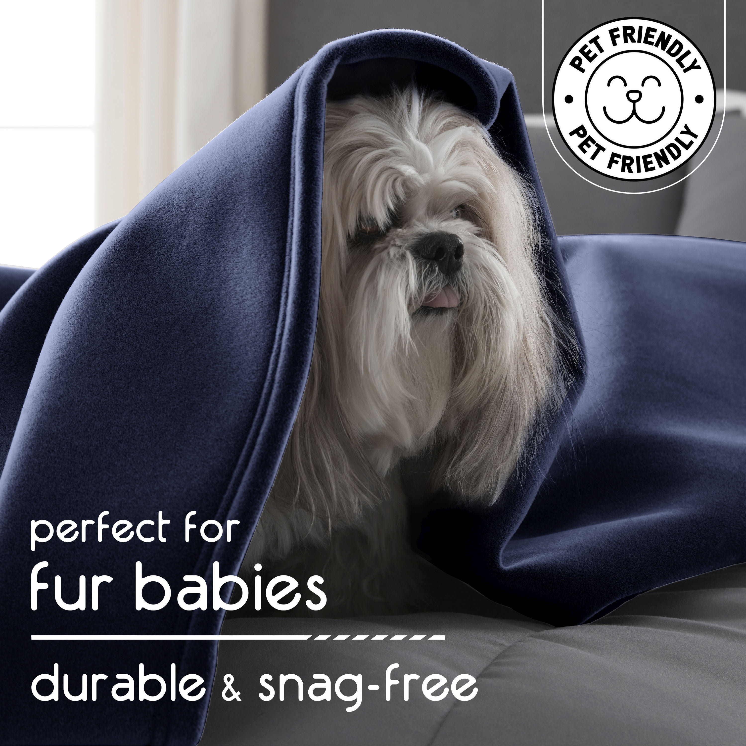Soft All-Season Fleece Throw Blanket – Cozy Layering Bed Blanket – King Size – Navy