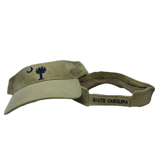 Beige Khaki South Carolina Palmetto Crescent Visor hat cap