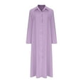 thumbnail image 1 of Cameland Robe Maxi pour Femme à Manches Longues, Col à Revers, Boutonnée, Décontractée, Ample, Grande Taille, Longueur Cheville, 1 of 4
