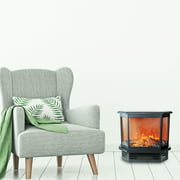 EdenBranch 22" 3 SIDED Freestanding Electric Fireplace Stove, With manual switch, Orange flame color only