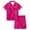 AB80 Pink, variant on Bainana Elegant Silk Sleepwear For Boys And Girls Lightning Print Short Sleeve Button Down Shirts And Shorts Pajamas Set Lightweight Comfort Little Kids Homewear Brown 8-9 Years