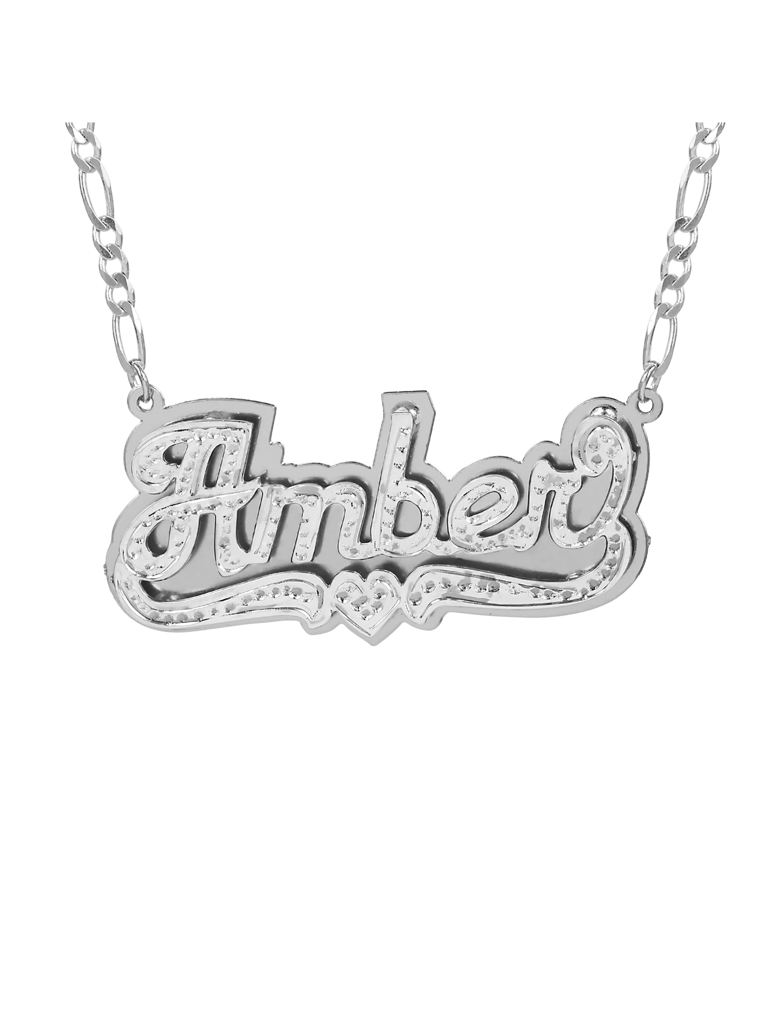 silver plated name necklace