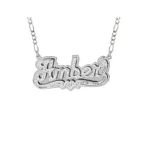 Personalized Name Necklace with Beading and Rhodium