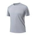 thumbnail image 3 of UVEASISHA Athletic Tshirts for Men Cooling Summer Lightweight Workout T Shirts Big and Tall Solid Casual Tee Tops Gray XXXXXL, 3 of 5