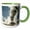 Green/White, variant on 3drose, Castle Geyser Erupting, Upper Geyser Basin, Yellowstone Np, Wyoming, 11oz Mug
