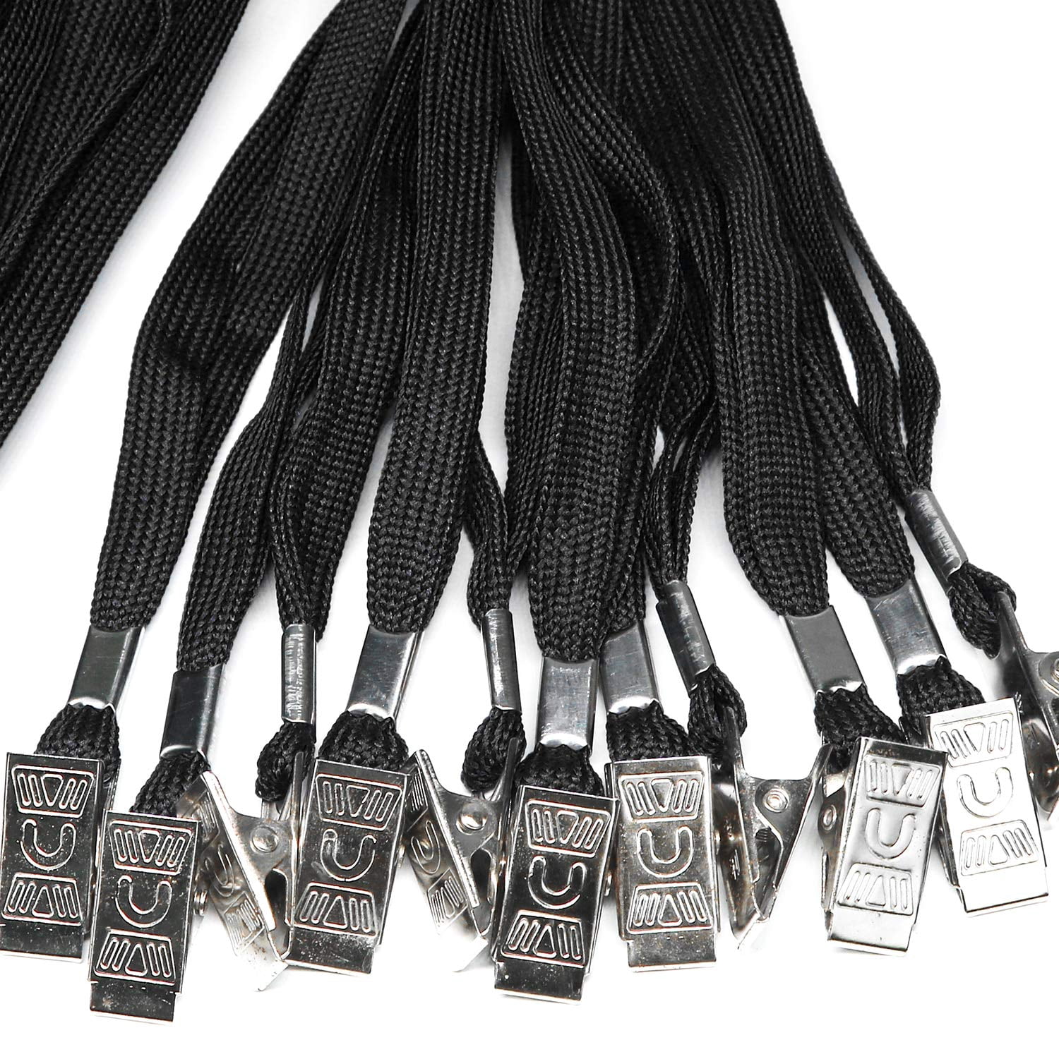 Badge Lanyards Neck Bulk Cruise Black Lanyard With Clip For Id Card Name Tags Holders (black  100 Pack)