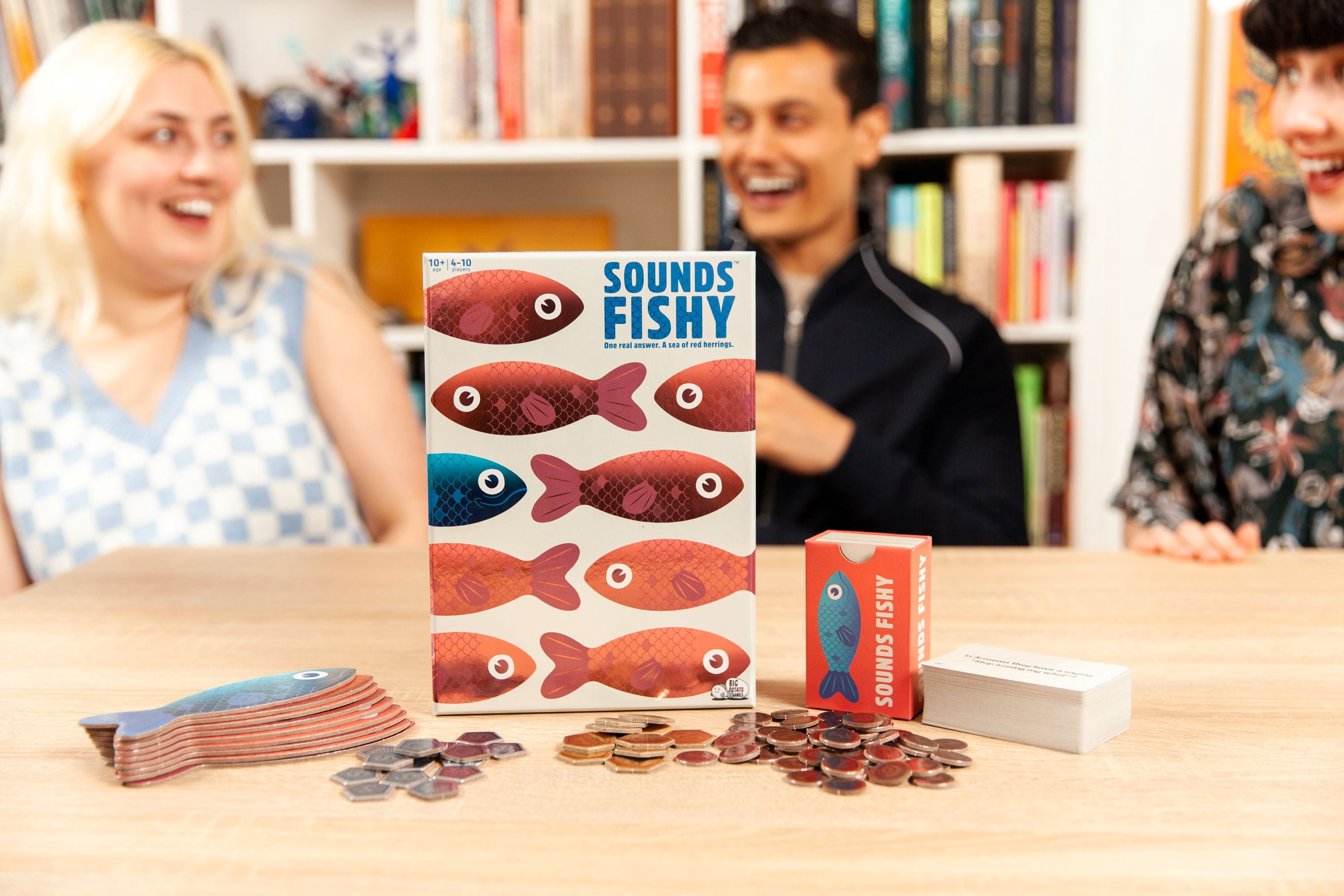 Big Potato Games Sounds Fishy Family Board Game, Hilarious Bluffing Game for Big Groups, 4–10 Players, Ages 10+