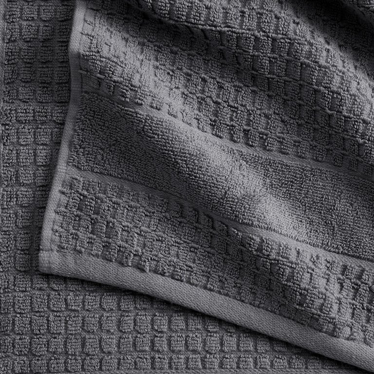 Market & Place 100% Cotton Waffle Weave 6-Piece Hand Towel Set, Light Grey  