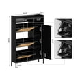 thumbnail image 2 of Shoe Cabinets with 3 Flip Drawers, Rattan Shoe Organizer with Adjustable Shelves and Open Compartment, Farmhouse Narrow Shoe Rack Cabinet for Entryway, Closet, Hallway, 2 of 9