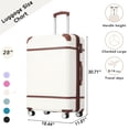 thumbnail image 2 of 28" Lightweight Suitcase, Expandable ABS Hardshell  Luggage with 360 Degree Double Spinner Wheels, TSA Lock, Wrapped Corner and Adjustable Handle, Vintage Single Luggage for Travel and Storage, White, 2 of 8