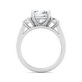 thumbnail image 3 of Hollywood - Moissanite Cushion Cut Lab Diamond Engagement Ring With Round Sidestones, 3 of 5
