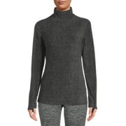ClimateRight by Cuddl Duds Women's Stretch Fleece Base Layer Turtle Neck Thermal Top with Thumbhole