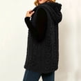 thumbnail image 4 of cocolona Textured Fuzzy Fleece Vest for Women Sleeveless Button Down Cable Knit Cardigan Solid Color Casual Sweater Vest, 4 of 7