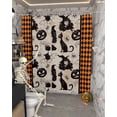 thumbnail image 5 of Halloween Witch Bat Skull Orange Plaid Background Shower Curtain Set ，Waterproof Fabric Shower Curtains Shower Curtains for Bathroom,Bathroom Decor 60"x72", 5 of 6