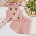 thumbnail image 3 of Ultrave Girls Summer Sleeveless Outfits Cute Print Tank Top and Shorts Set Casual Lightweight Outfit for 1-8Y, 3 of 8