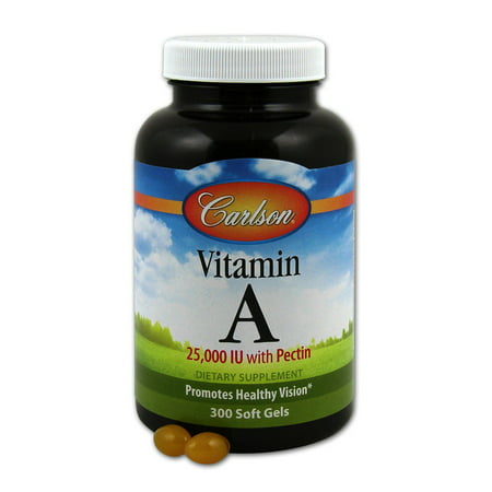 La vitamine A 25 000 UI avec 300 Carlson Laboratories Pectine Softgel