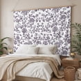 thumbnail image 3 of Purple Flower Tapestry for Bedroom Wall Hanging Tapestry, Vintage Farmhouse Boho Leaf Spring Plant Ceiling Backdrop Tapestries Poster Blanket Wall Decor for Teens Room Living Room Dorm 39" x 59", 3 of 8