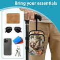 thumbnail image 6 of COEQINE Forearm Crutch Accesories for Broken Leg Cute Sloth Floral Elbow Crutch Bag, Mobility Aid Attachment, with 2 Pockets, Phone Holder, for Seniors Women Men, 6 of 7