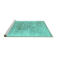 thumbnail image 2 of Ahgly Company Machine Washable Indoor Square Persian Turquoise Blue Traditional Area Rugs, 3' Square, 2 of 4