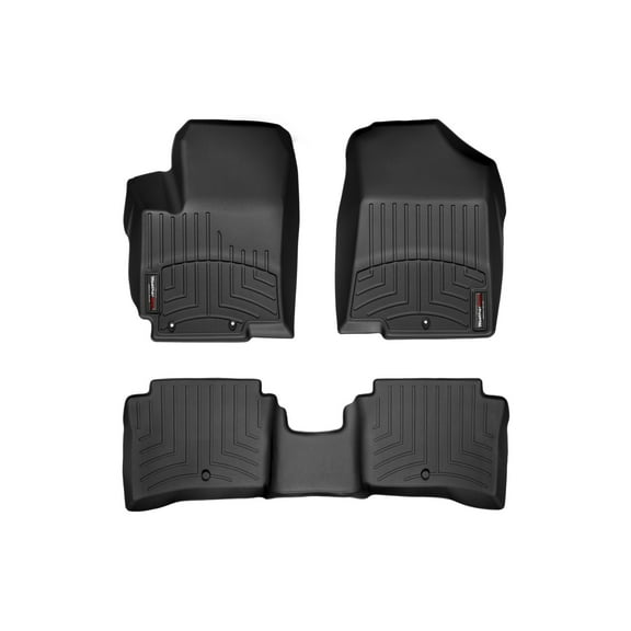 WeatherTech Custom Fit FloorLiners compatible with 2012-2017 Kia Rio - 1st & 2nd Row, Black
