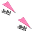 thumbnail image 1 of Decodeary 14 PCS/Set Silicone Pastry Bag Tips Kitchen DIY Icing Piping Cream Reusable 1 Pastry Bags +24 Nozzle Set Cake Decorating Tools pink 2Set, 1 of 6