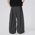 thumbnail image 4 of Kiijoy Boys Wide Leg Pants Casual Lightweight Elastic Waist Baggy Trousers, Sizes 10-11, 4 of 4